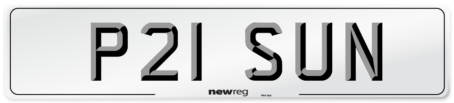 P21 SUN Number Plate from New Reg